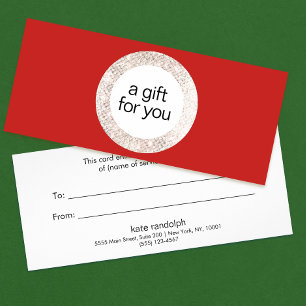Red Helgdag Beauty Salon Gift-certifikat Reklamkort