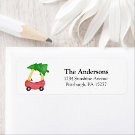 Red Helgdag Car Baby Shower-etikett Returadress Etikett