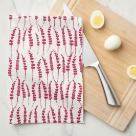 Red Helgdag Fern Print on Kitchen Towel Kökshandduk