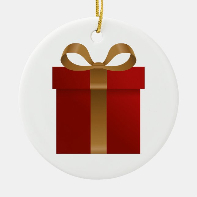 Red Helgdag Gift jul Ornament (Framsidan)