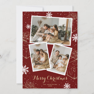 Red Helgdag God jul presenterar fotokort Julkort