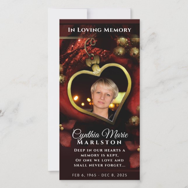 Red Helgdag Heart 4x8 Fotosympati Tack (Framsida)