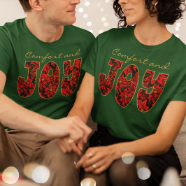 Red Helgdag jul Poinsettia Comfort & Joy T Shirt