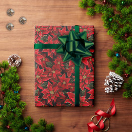 Red Helgdag jul Poinsettia Mönster Presentpapper