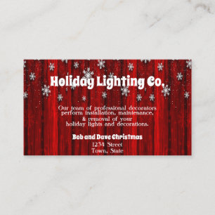 Red Helgdag jul Snöflingor Lighting Company Visitkort