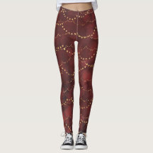 Red Helgdag Ljus Leggings
