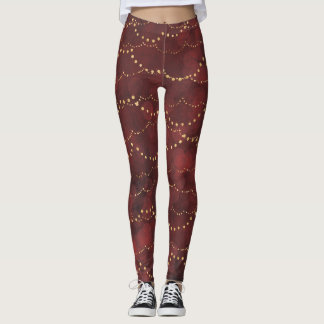Red Helgdag Ljus Leggings