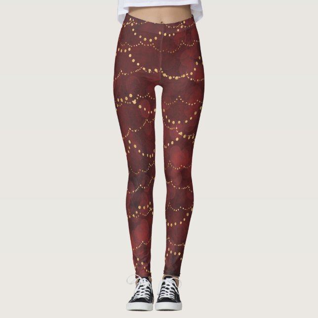 Red Helgdag Ljus Leggings (Framsida)