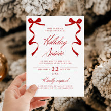 Red Helgdag Soirée Hand plockade Whimsical Bows