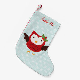 Red Helgdag Uggla Personlig Liten Julstrumpa