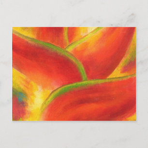Red Heliconia Flower Art - Multi Vykort