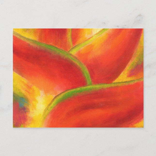 Red Heliconia Flower Art - Multi Vykort (Framsida)