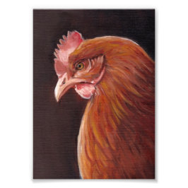 Red Hen Art Porträtt Skriv ut Fototryck