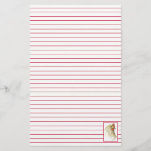 Red Hen Chicken Farm Animal Lining Brevpapper