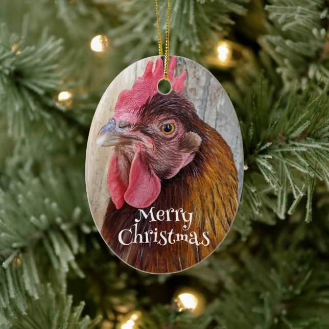 Red Hen Chicken Photo Holiday Julgransprydnad Keramik (Träd)