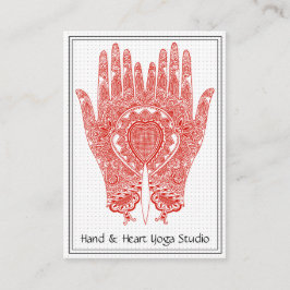 Red Henna Händer Yoga Studio Affärskort Visitkort