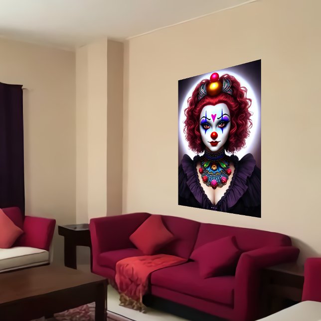 Red Herad Female Clown | AI Art Poster (Skapare uppladdad)
