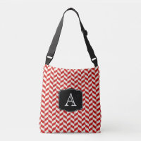 Red Herringbone Chevrons Mönster med Monogram