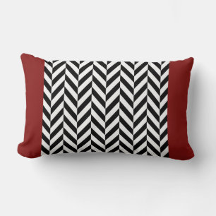 Red Herringbone Rand Reversible Pillow Lumbarkudde