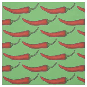 Red Hett Cayenne Chili Peppers Pepper Fabric Tyg