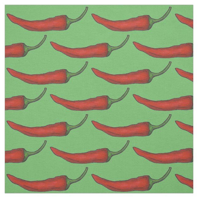 Red Hett Cayenne Chili Peppers Pepper Fabric Tyg (Provkarta)