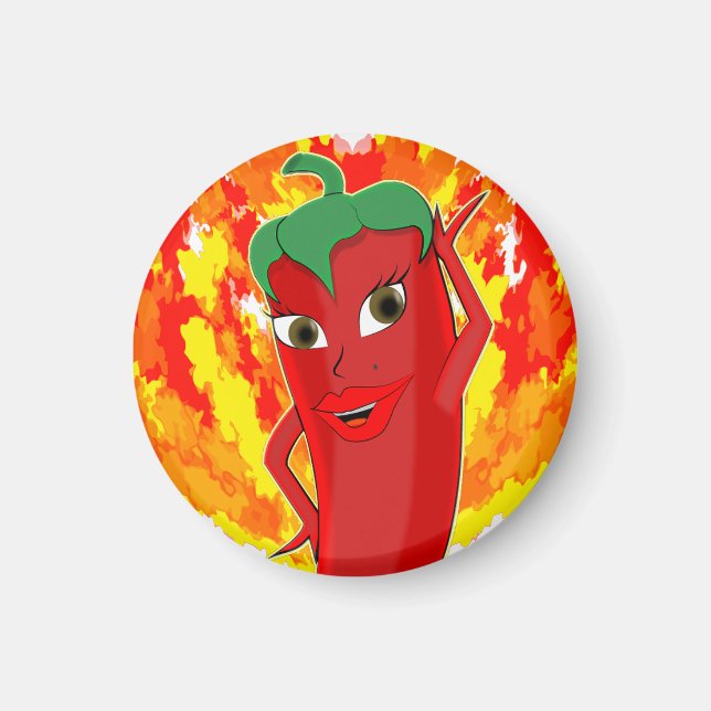 Red Hett Chili Pepper Diva Magnet (Framsidan)