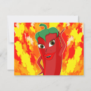 Red Hett Chili Pepper Diva Vykort