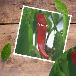Red Hett Chili Pepper Grönt Red White Photographic Pappersservett