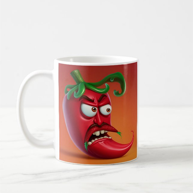 Red hett chili pepper kaffemugg (Vänster)