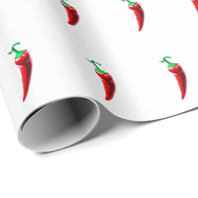 Red Hett Chili Pepper Presentpapper (Rullad Hörn)