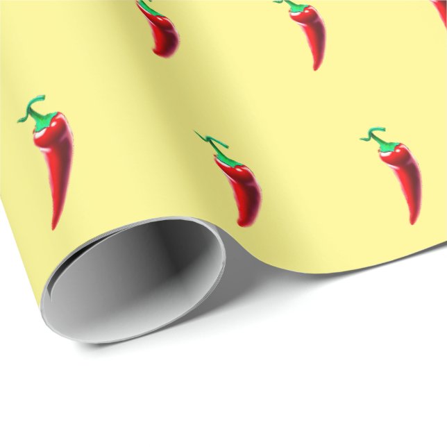 Red Hett Chili Pepper Presentpapper (Rullad Hörn)