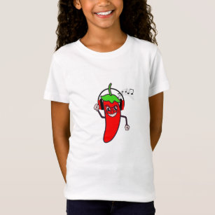 Red Hett Chili Pepper som lyssnar på Music T-Shirt