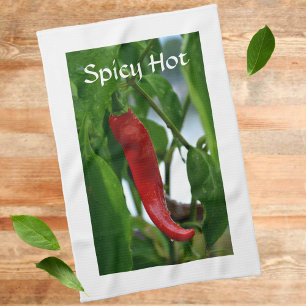 Red Hett Chili Pepper Spicy Hett Anpassade Kökshandduk