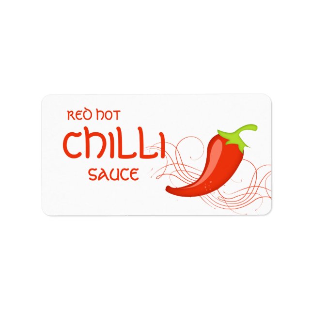 Red Hett Chili Sauce pepper Label Adressetikett (Framsidan)