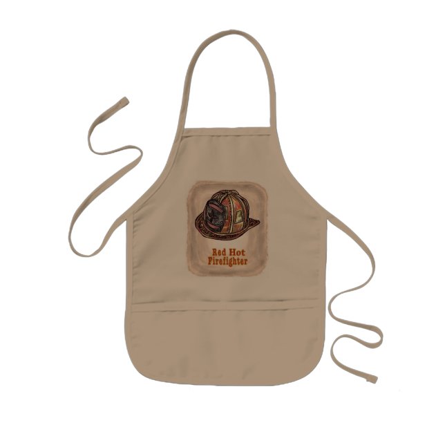 Red Hett FireFighter, eget namn Apron Barnförkläde (Framsidan)