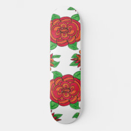 Red Hett Flower Skateboard