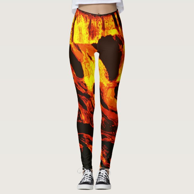 Red Hett Flowing Lava Leggings (Framsida)