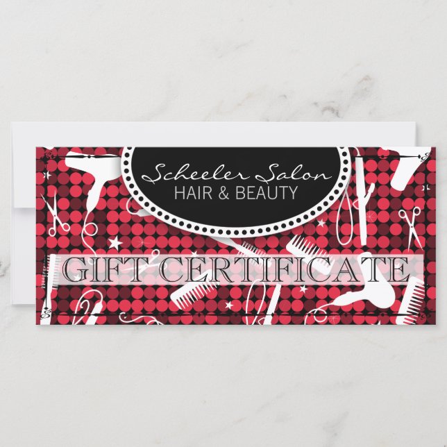 Red Hett Glam Hair & Beauty Gift Certificate (Framsida)
