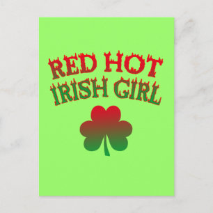 Red Hett Irish Girl Vykort