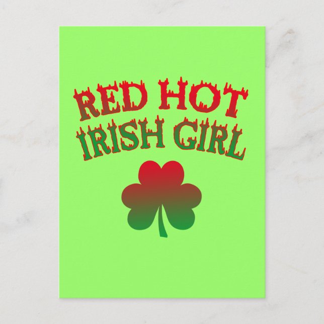 Red Hett Irish Girl Vykort (Framsida)