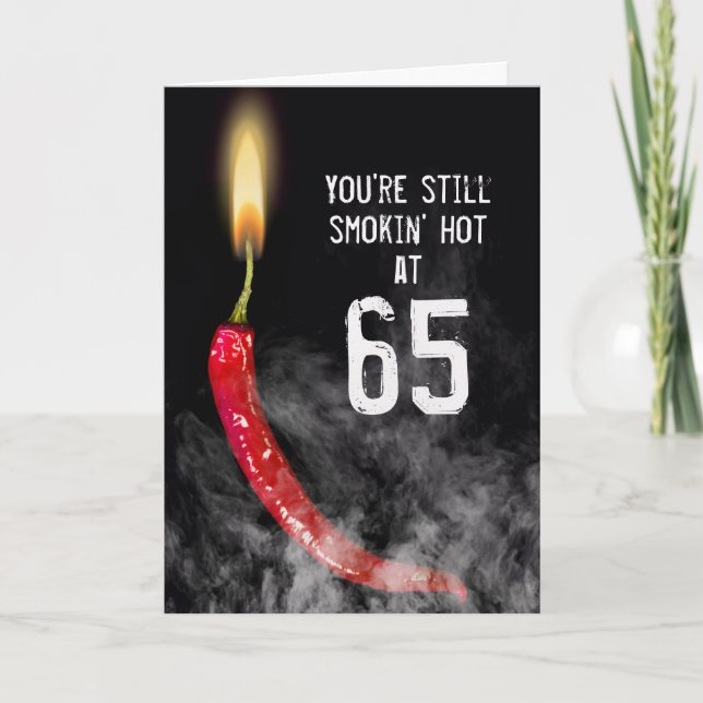 Red Hett Pepper 65e Birthday Card Kort (Framsida)