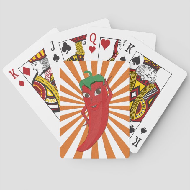 Red Hett Pepper Diva Faux Embroidery Print Casinokort (Baksidan)