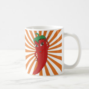 Red Hett Pepper Diva Faux Embroidery Print Kaffemugg