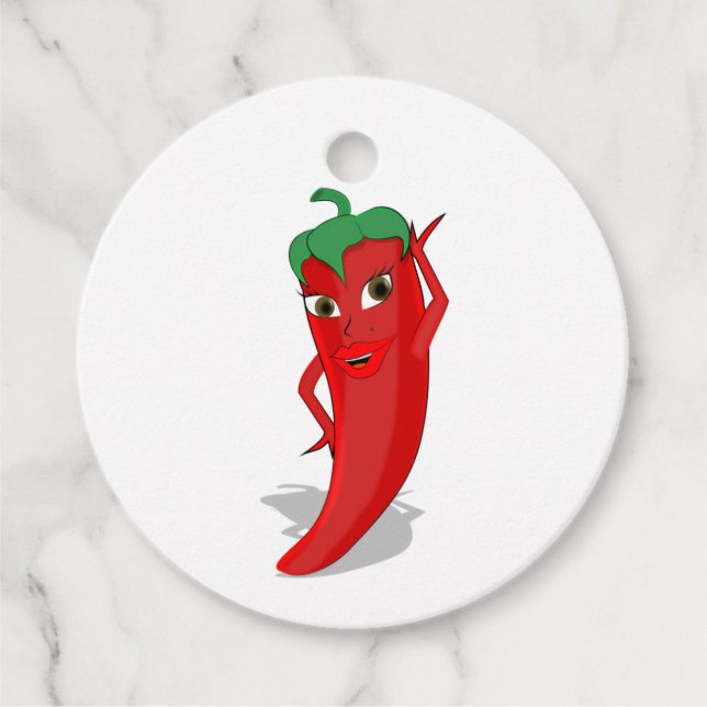 Red Hett Pepper Diva Fiesta Gåvor Etiketter (Framsida)