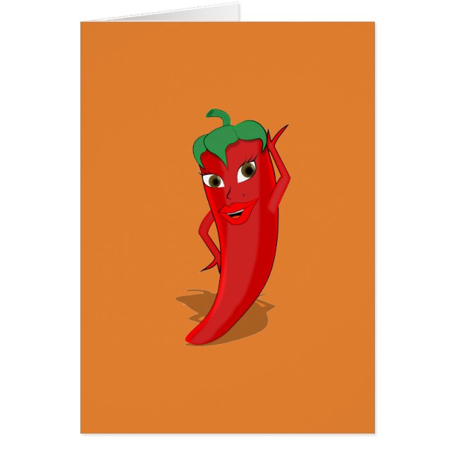 Red Hett Pepper Diva Hälsningskort (Framsidan)