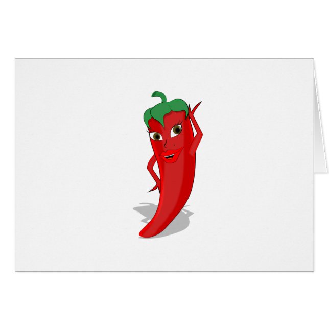 Red Hett Pepper Diva Hälsningskort (Framsidan Horizontal)