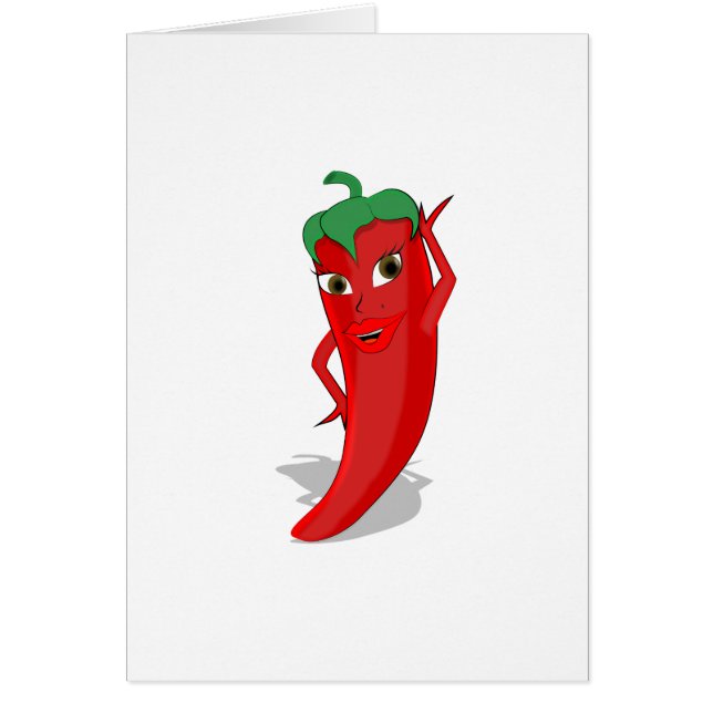 Red Hett Pepper Diva Hälsningskort (Framsidan)
