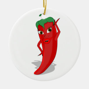 Red Hett Pepper Diva Julgransprydnad Keramik
