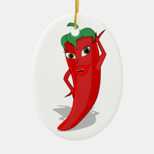 Red Hett Pepper Diva Julgransprydnad Keramik