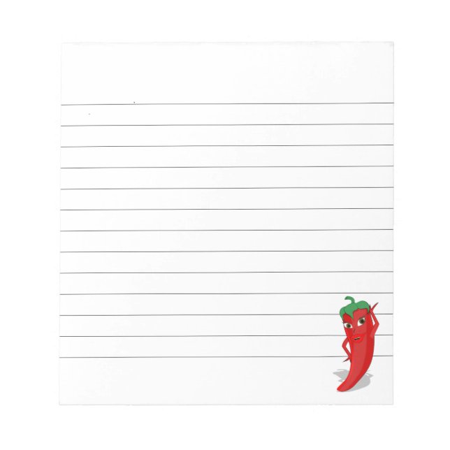 Red Hett Pepper Diva Lined Anteckningsblock (Framsida)